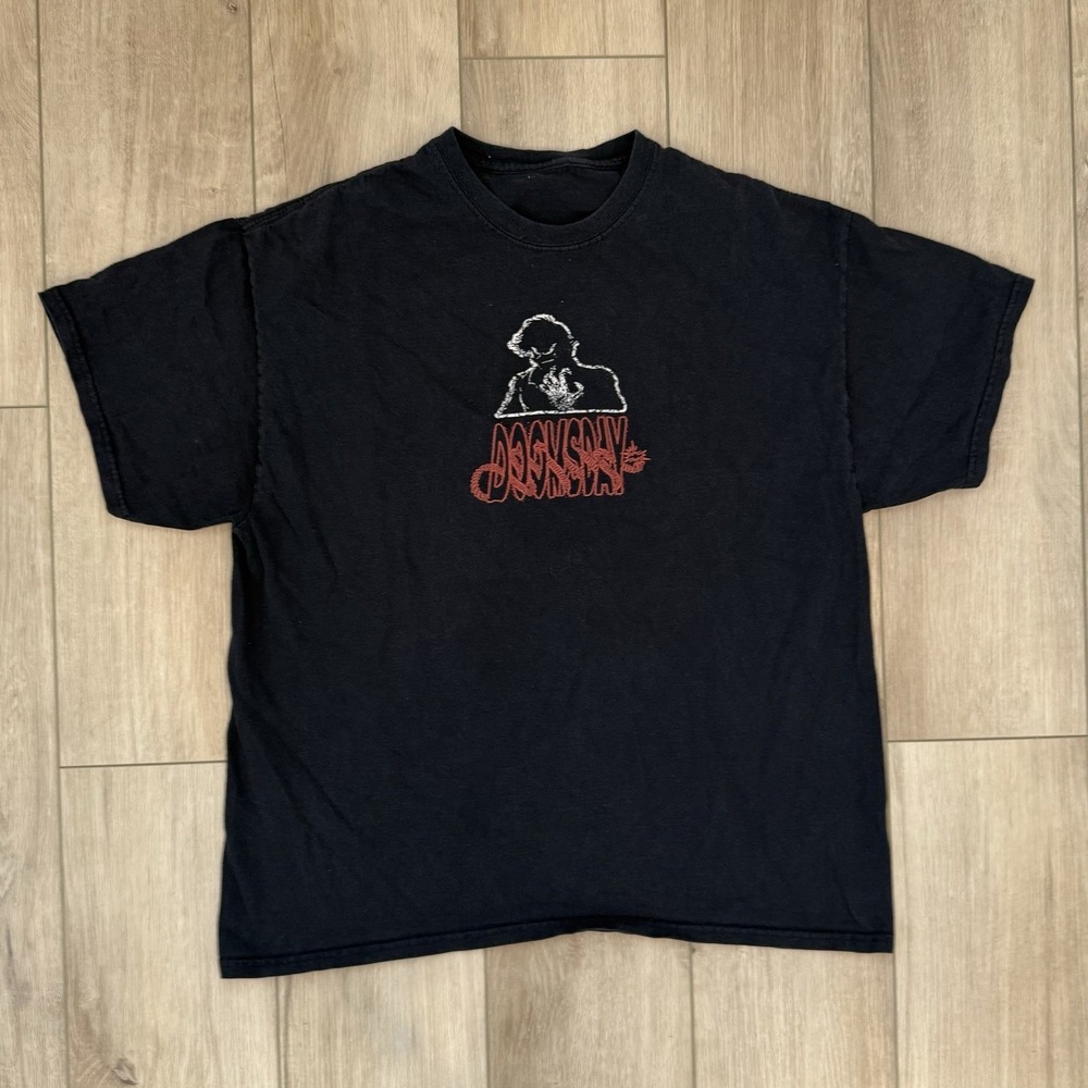 Doomsday Double Sided Black T-Shirt Men's Size XL Grunge Goth Y2K Vintage Tee